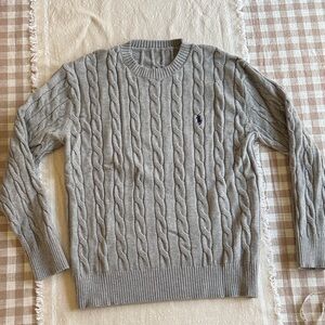 Polo Ralph Lauren Light Gray Cable Knit Sweater